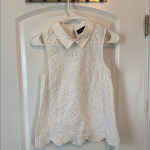 White Eyelet Sleeveless Top medium